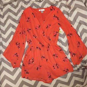 Cute Coral flower romper